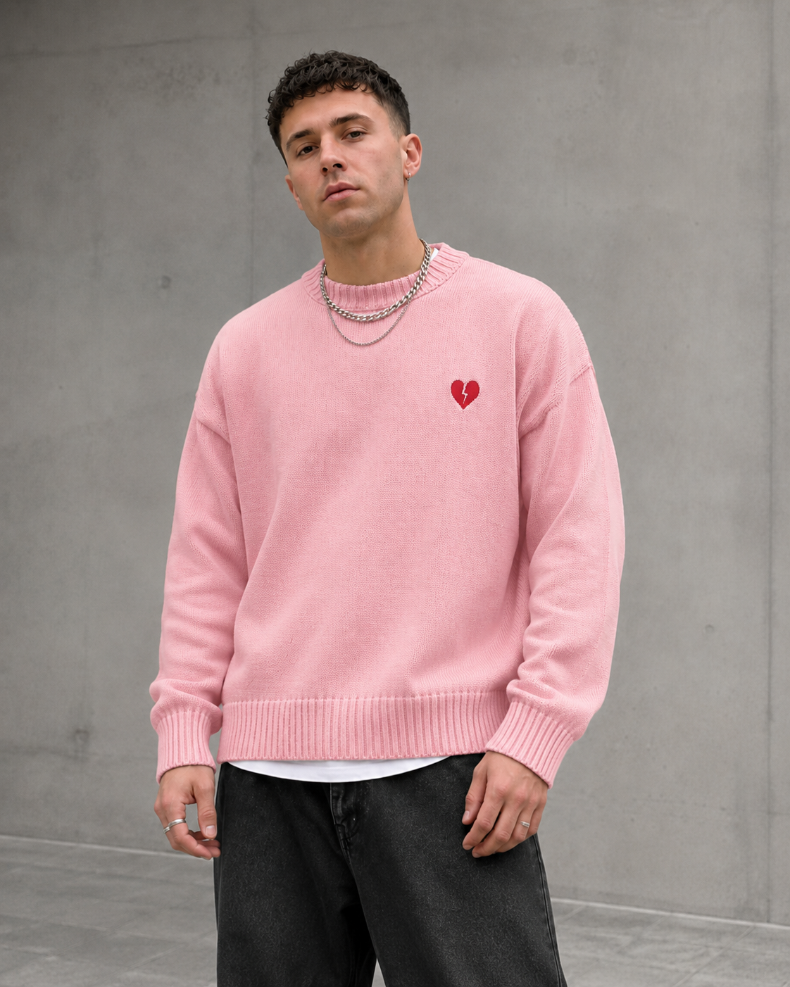 Yusuf | Broken Heart Detail Knit Sweater