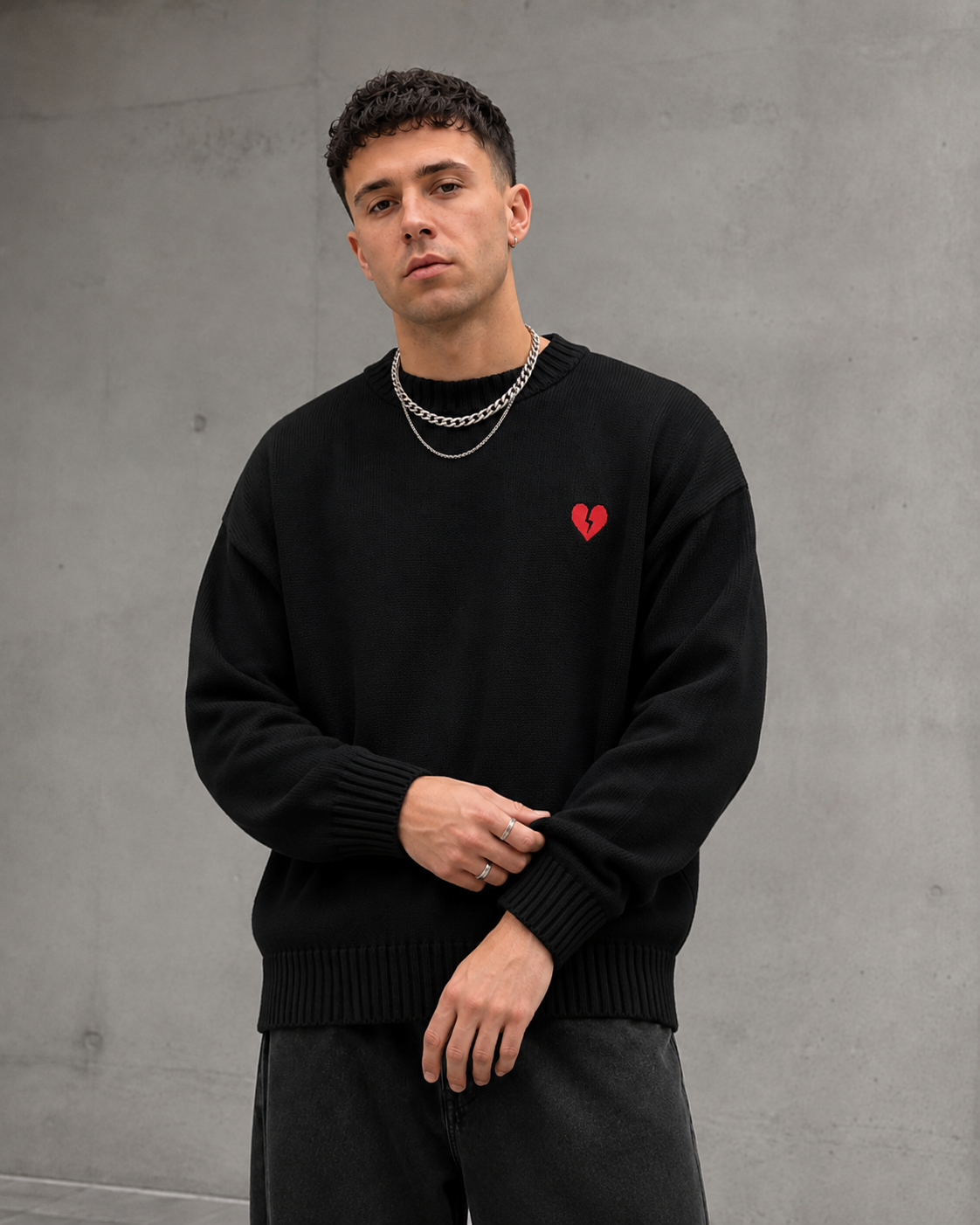 Yusuf | Broken Heart Detail Knit Sweater