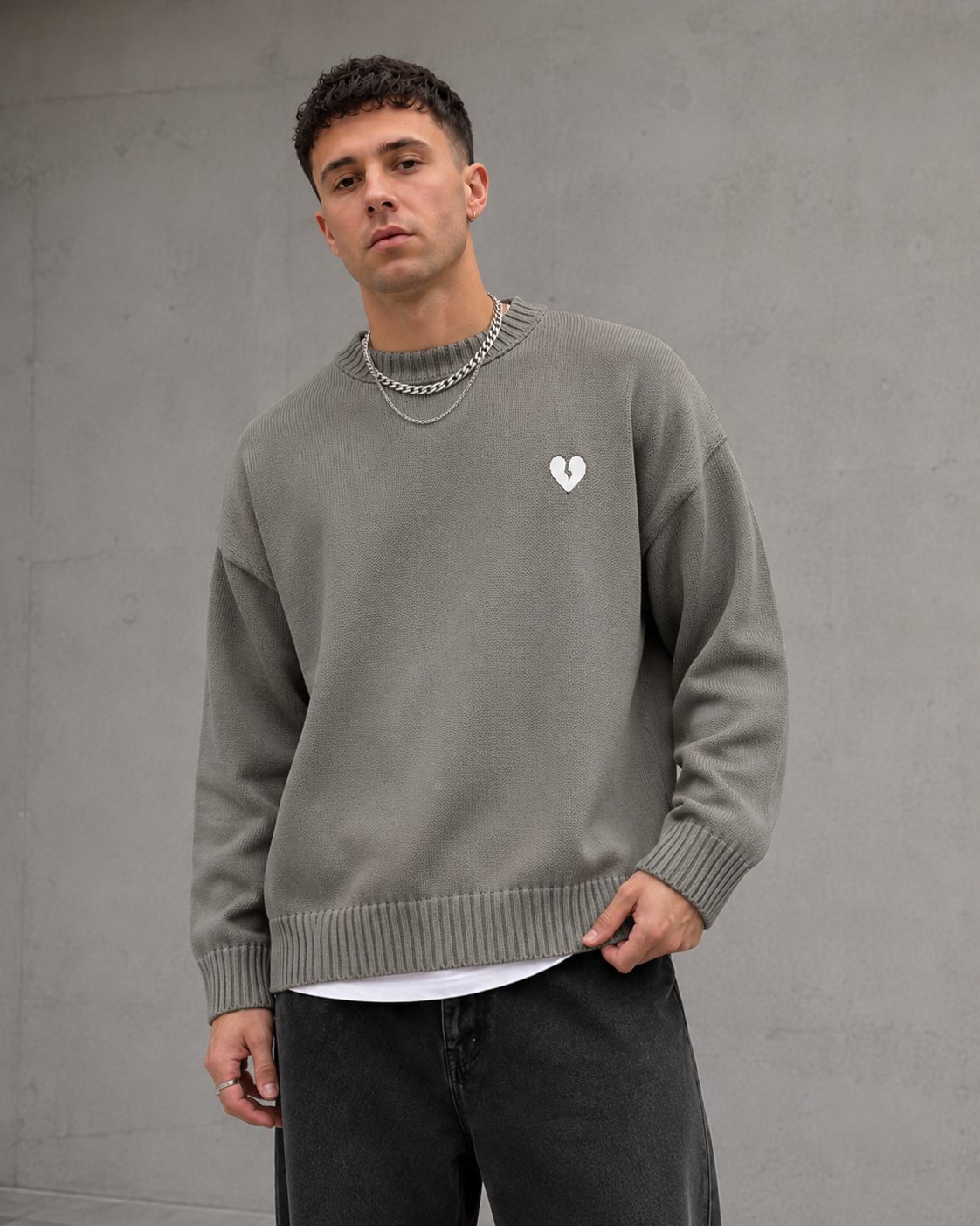 Yusuf | Broken Heart Detail Knit Sweater