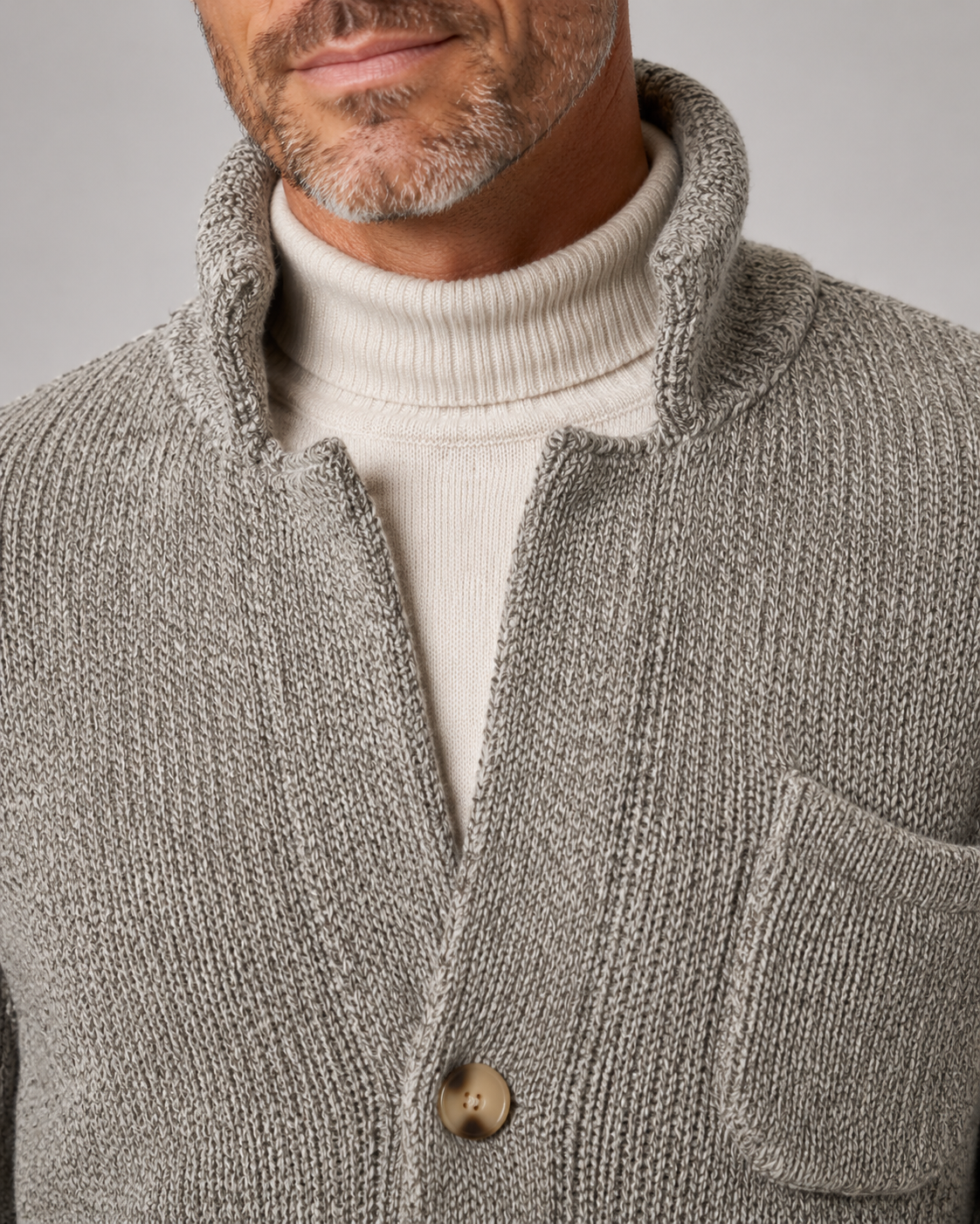 Lachlan | Stand Collar Button Knit Cardigan