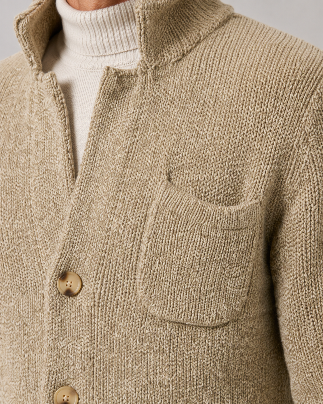 Lachlan | Stand Collar Button Knit Cardigan