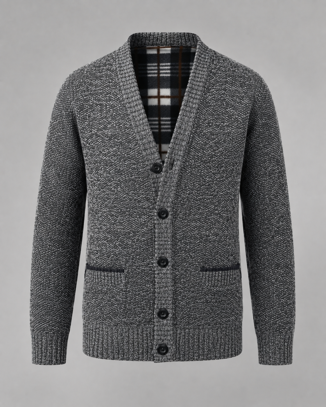 Tobias | Ribbed V-Neck Button Knit Cardigan