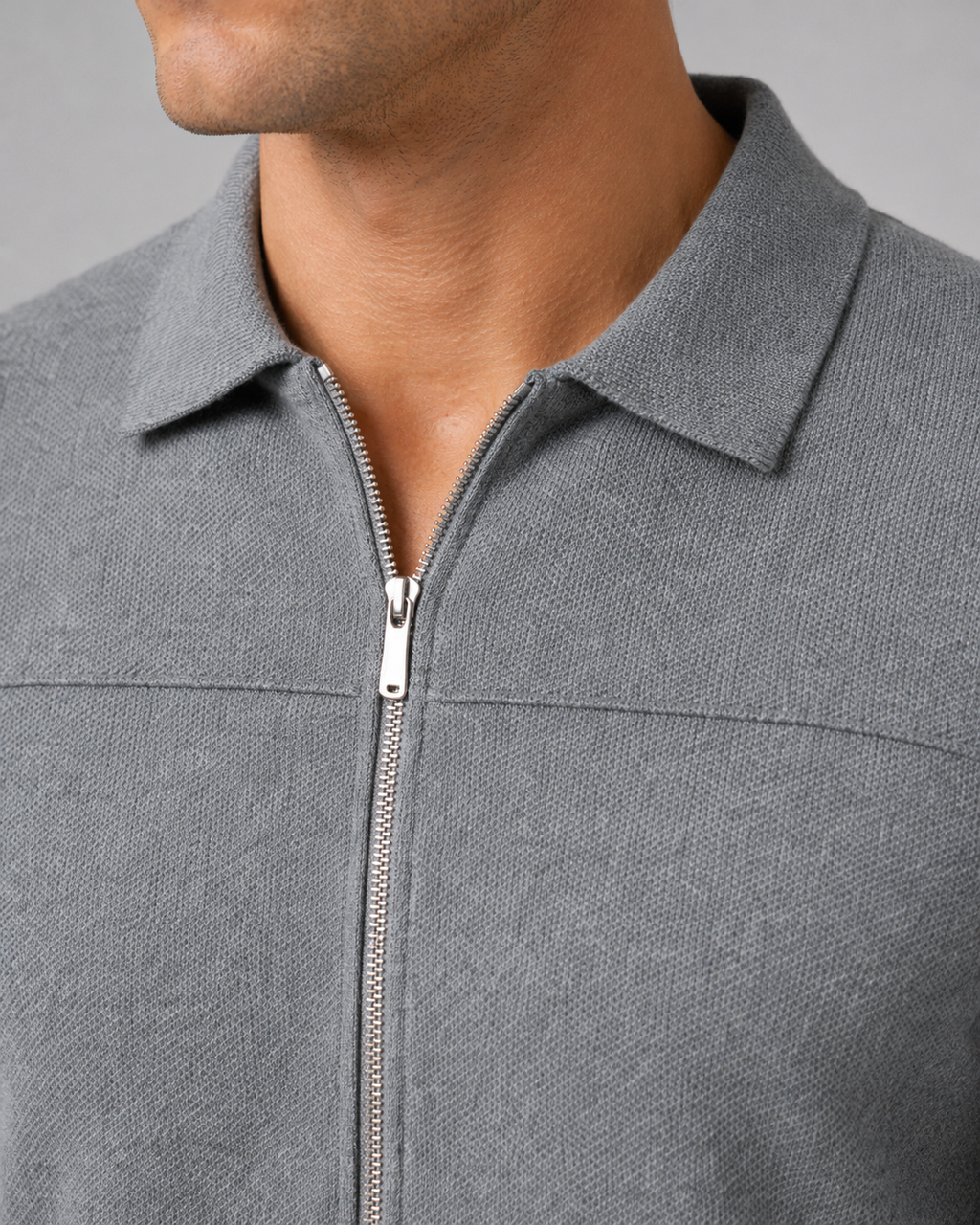 Kellan | Collared Full-Zip Knit Cardigan