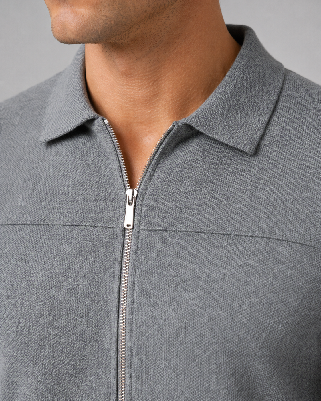 Kellan | Collared Full-Zip Knit Cardigan