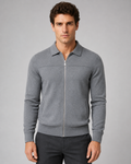 Kellan | Collared Full-Zip Knit Cardigan