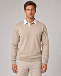 Reginald | Contrast Collar Knitted Polo Sweater