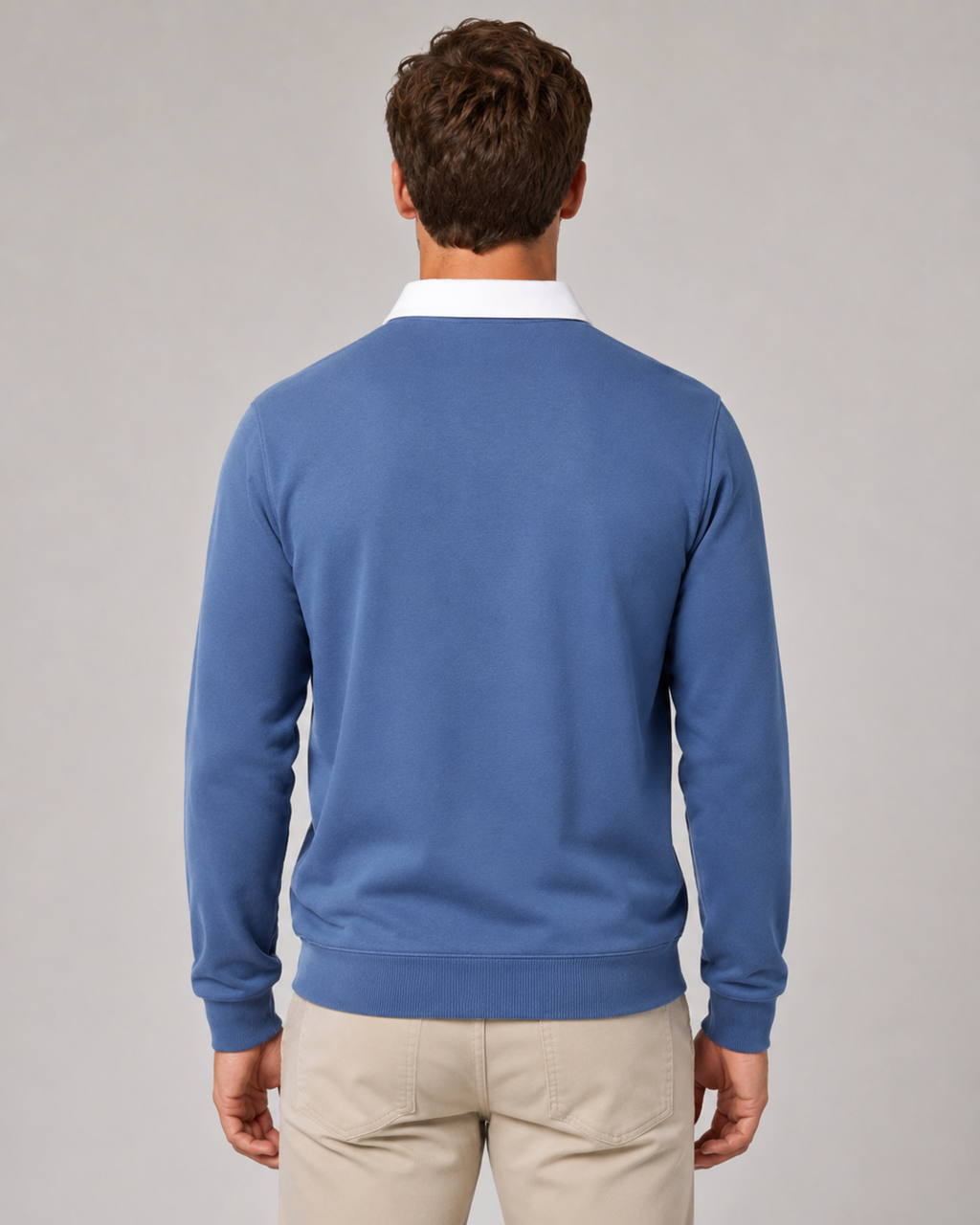 Reginald | Contrast Collar Knitted Polo Sweater