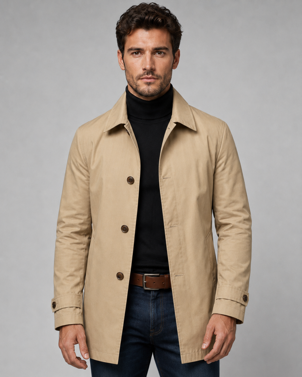 Jethro | Long Car Coat with Point Collar