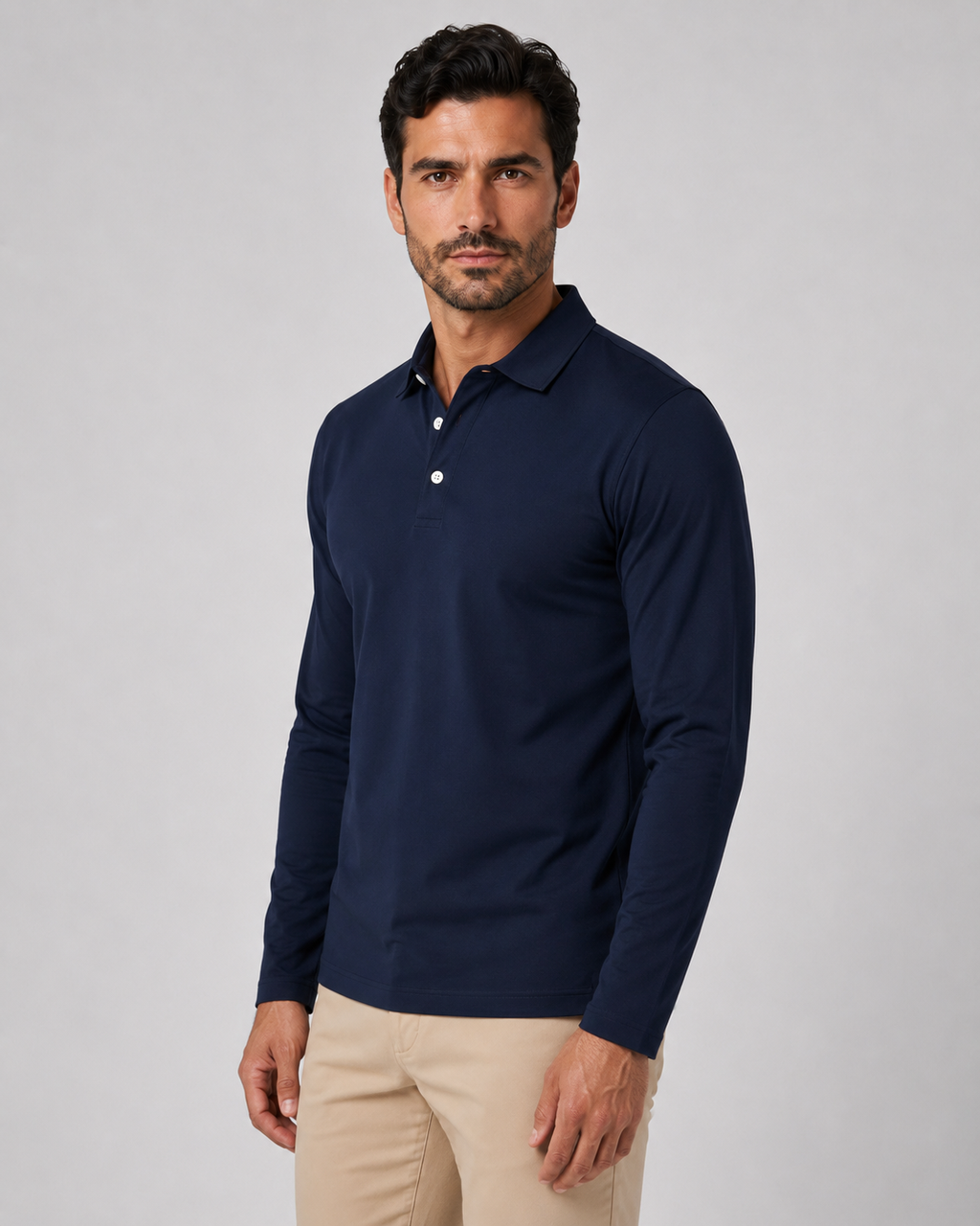 Isidore | Long Sleeve Jersey Polo Shirt