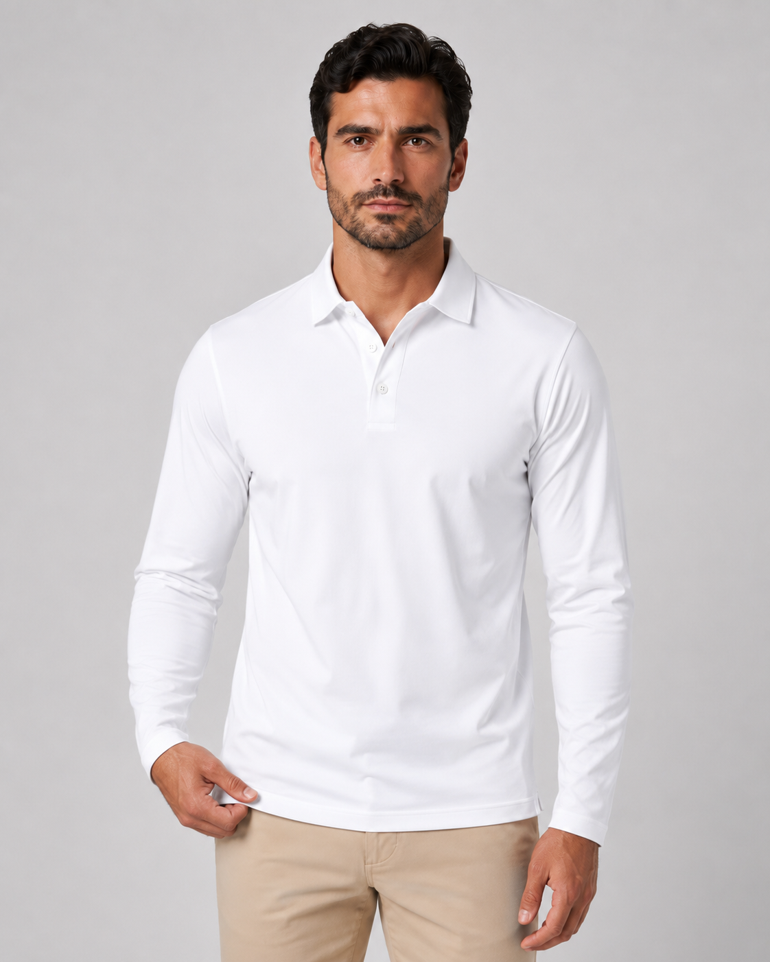 Isidore | Long Sleeve Jersey Polo Shirt