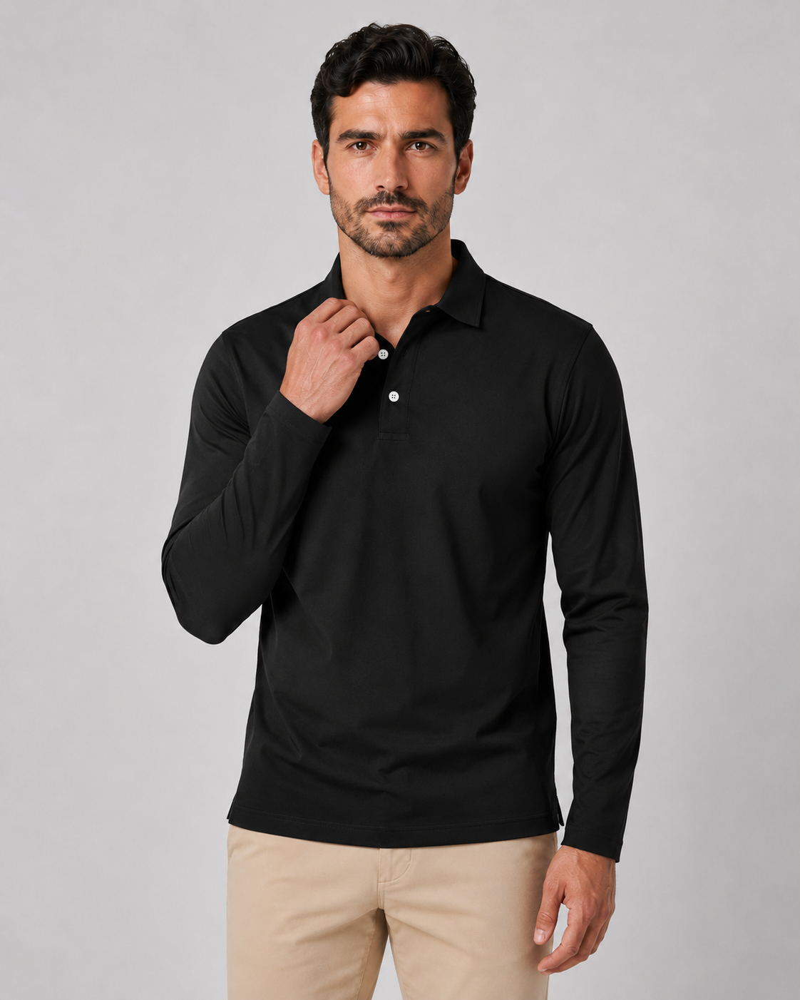 Isidore | Long Sleeve Jersey Polo Shirt