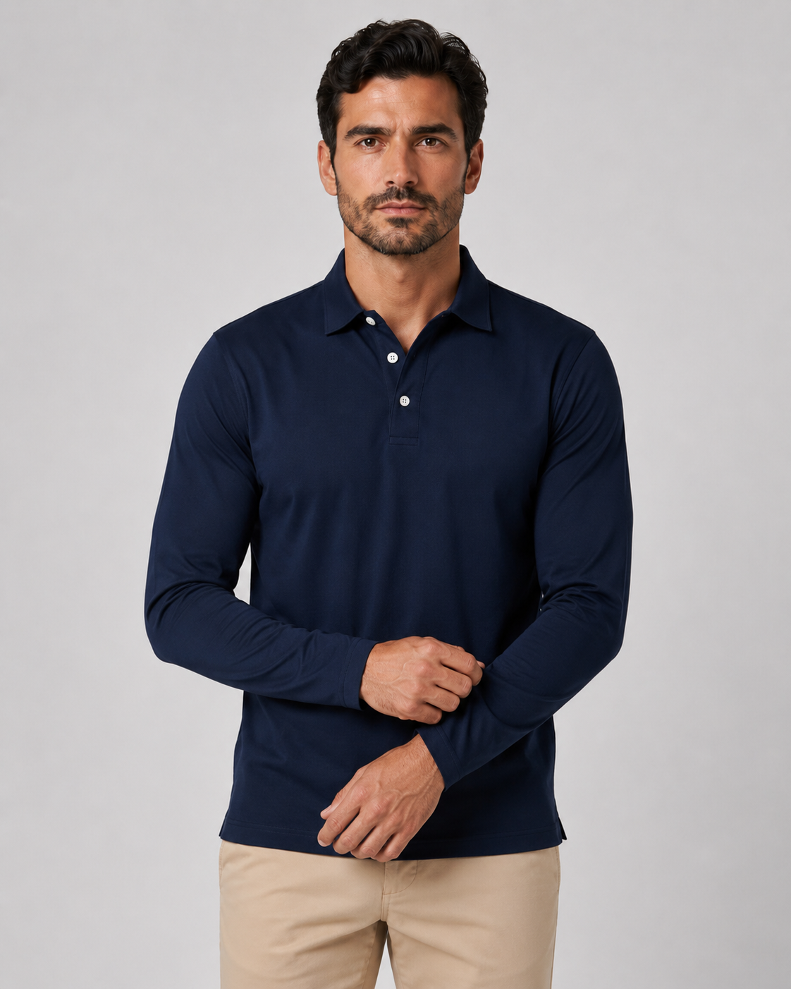 Isidore | Long Sleeve Jersey Polo Shirt