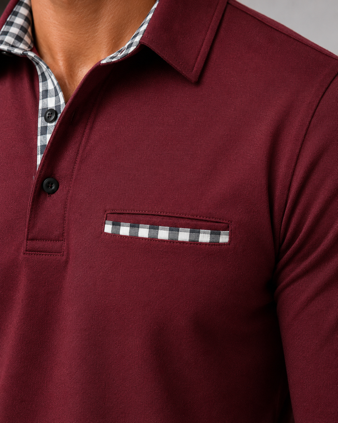 Hadrian | Gingham Trim Polo Shirt