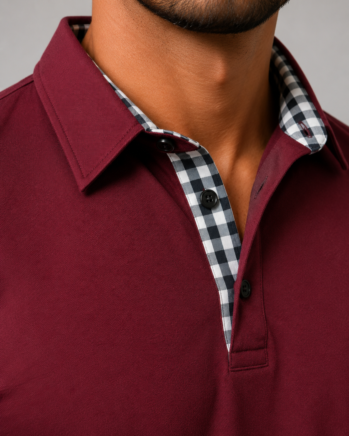 Hadrian | Gingham Trim Polo Shirt