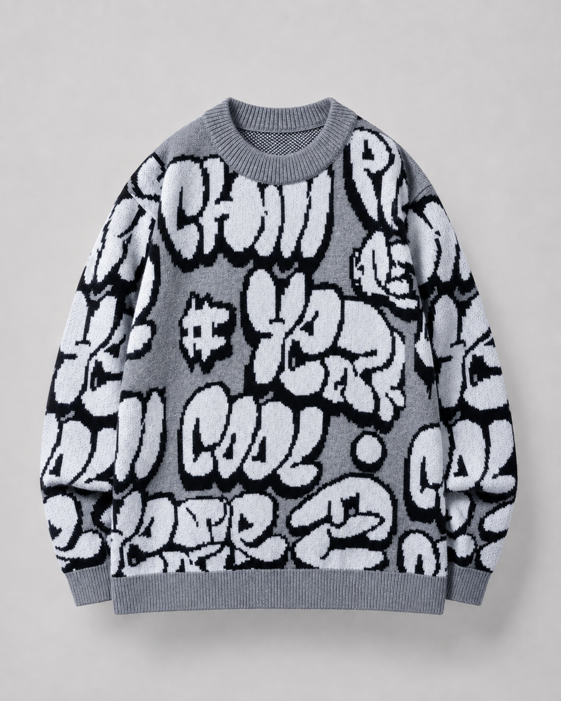 Faramond | Graffiti Drop Shoulder Knit Sweater