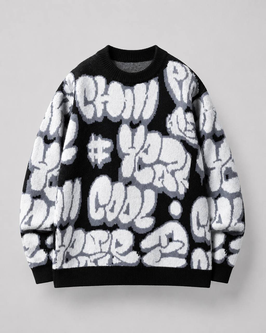 Faramond | Graffiti Drop Shoulder Knit Sweater