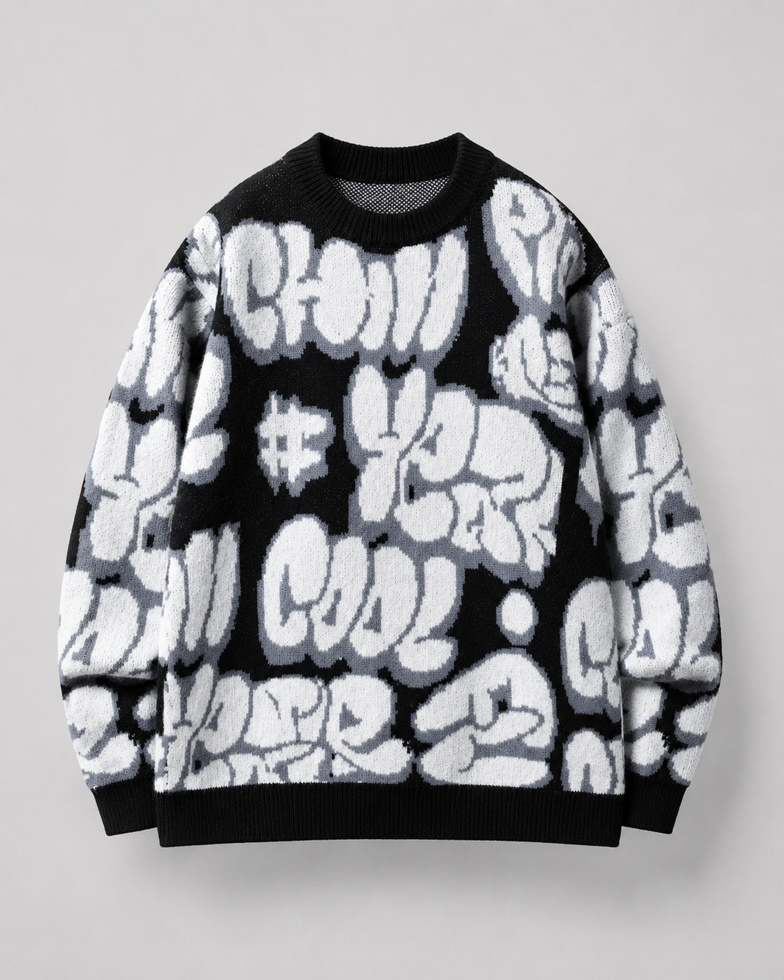 Faramond | Graffiti Drop Shoulder Knit Sweater