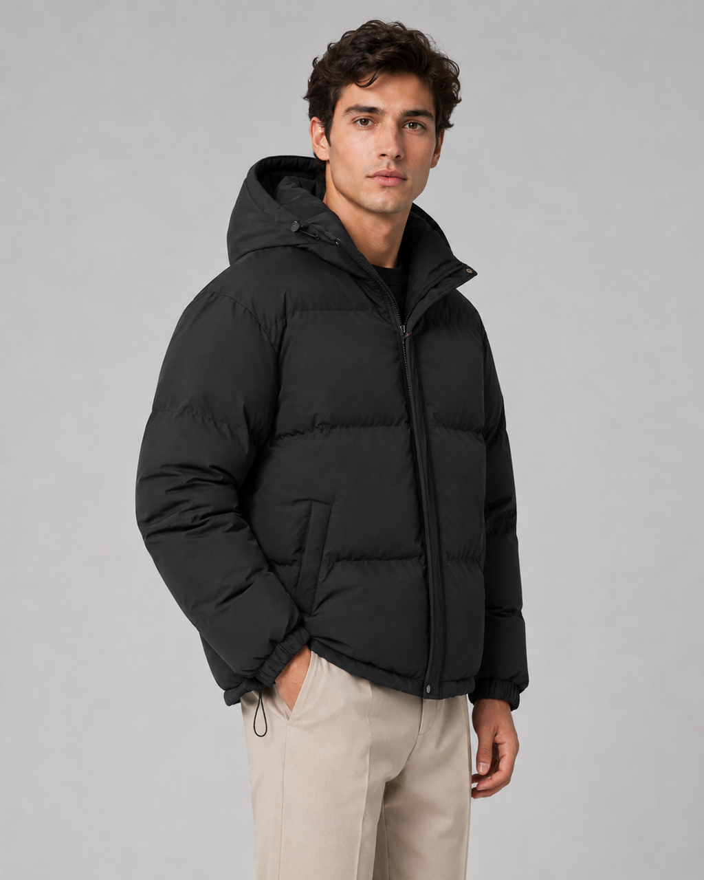 Norbert | Drawstring Hem Hooded Puffer Jacket