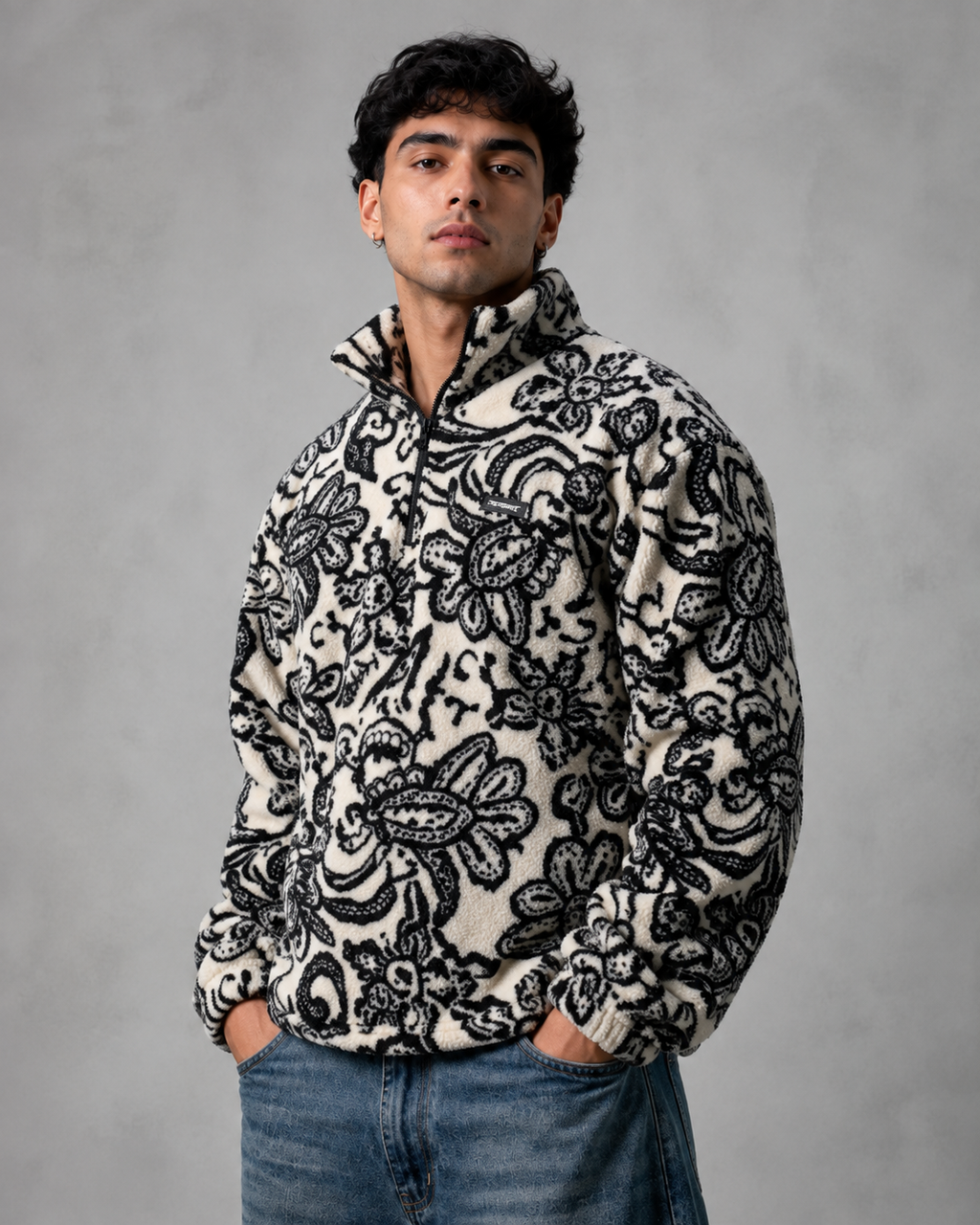 Cassius | Patterned Quarter-Zip Pullover