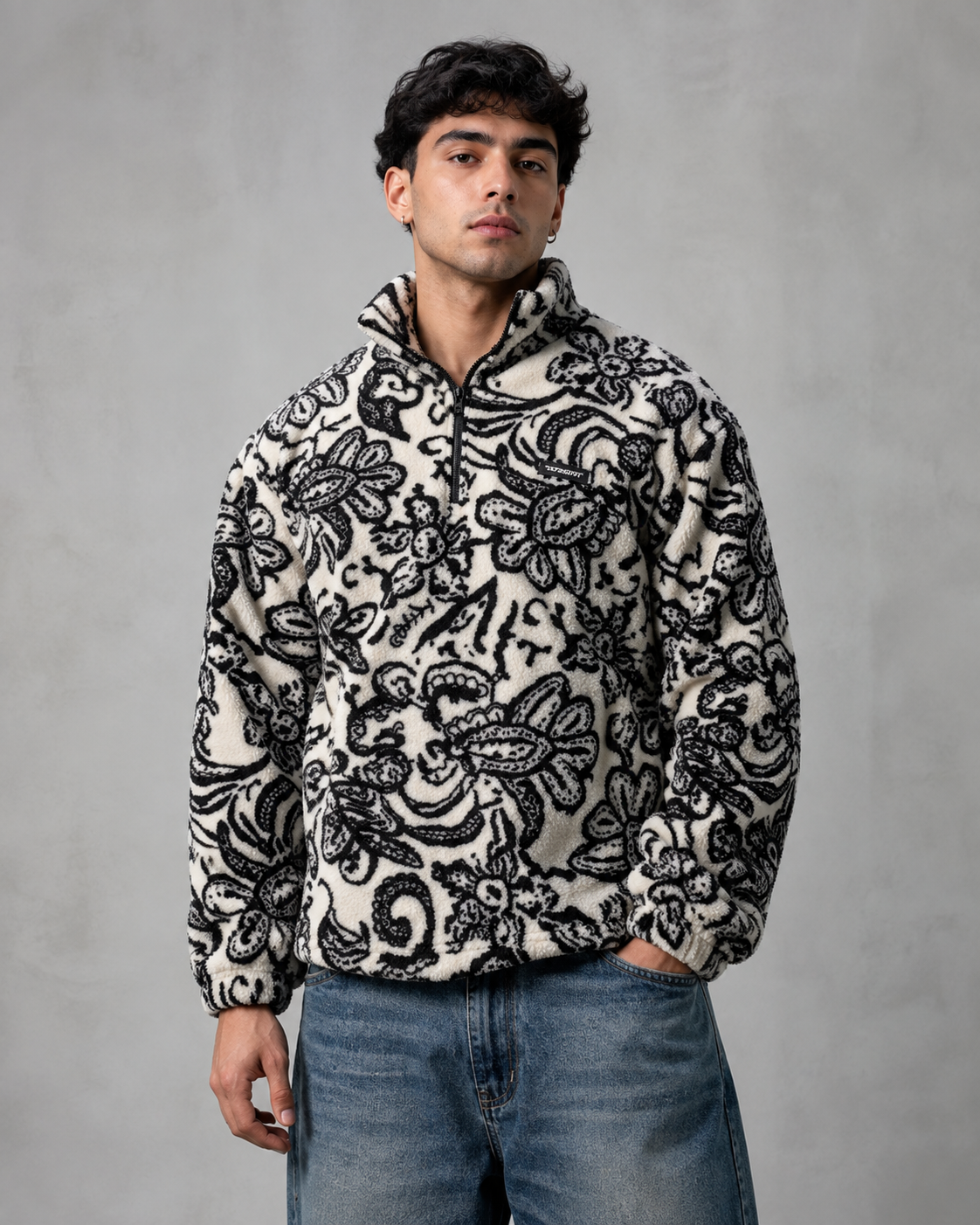 Cassius | Patterned Quarter-Zip Pullover