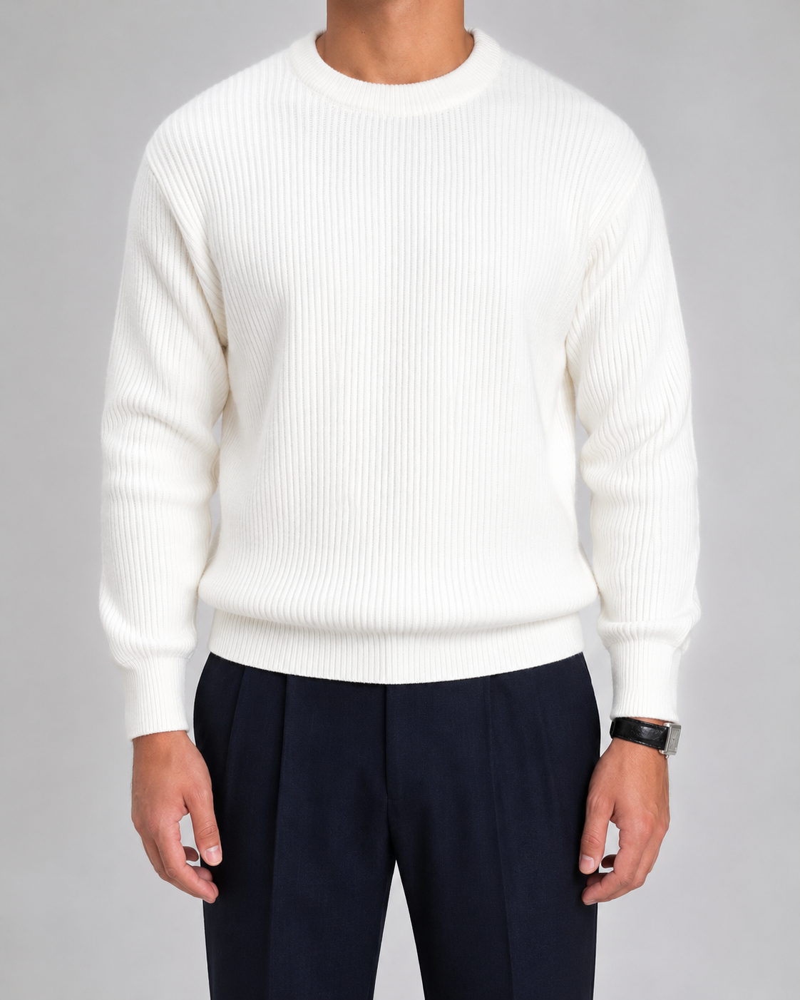 Silvio | Ribbed Knit Crewneck Sweater