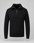 Quentin | Ribbed Collared Quarter-Zip Sweater