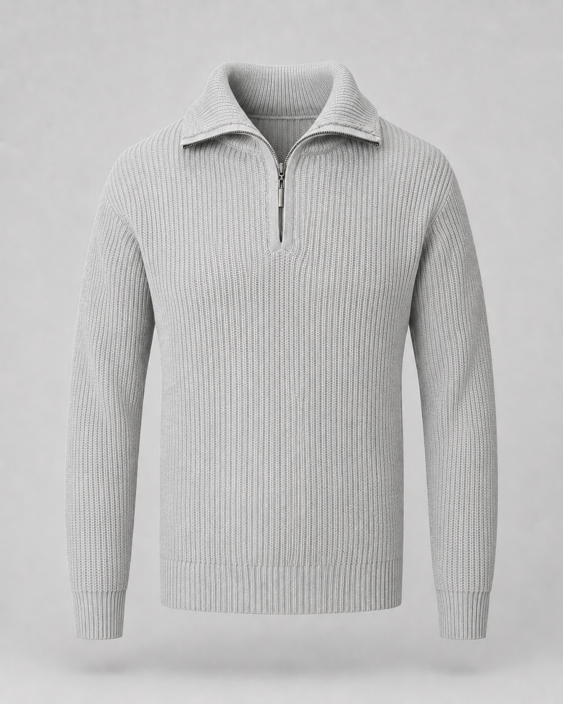 Quentin | Ribbed Collared Quarter-Zip Sweater