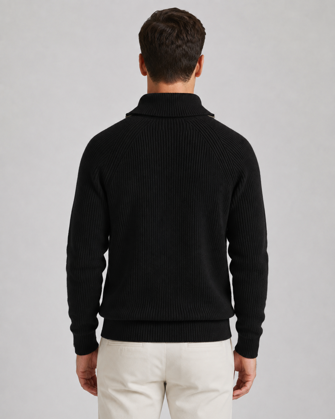 Corwin | Ribbed High Collar Quarter-Zip Sweater