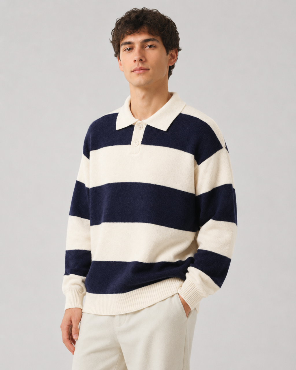 Valentin | Rugby Stripe Polo Sweater