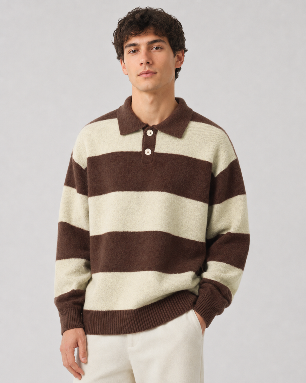 Valentin | Rugby Stripe Polo Sweater