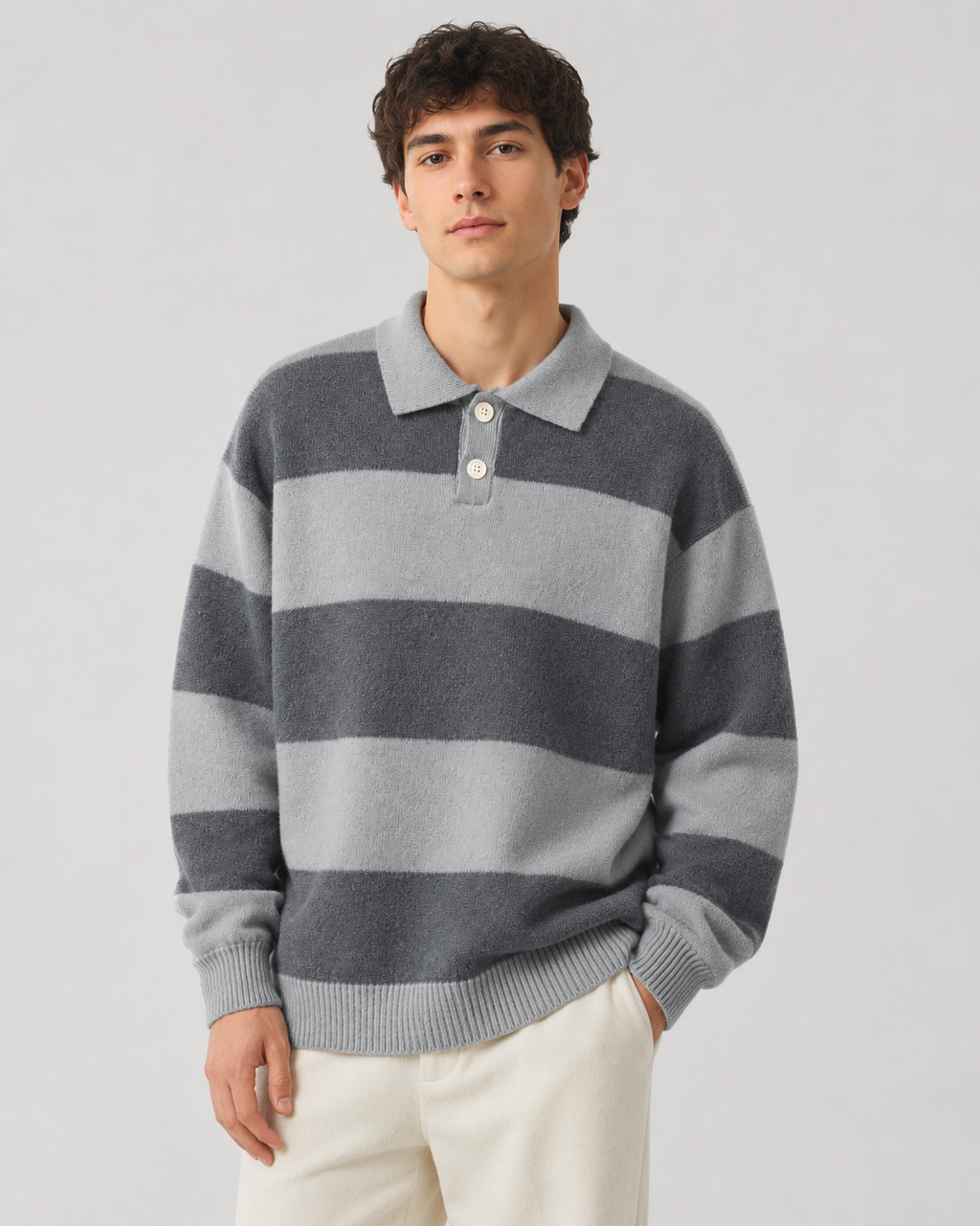 Valentin | Rugby Stripe Polo Sweater