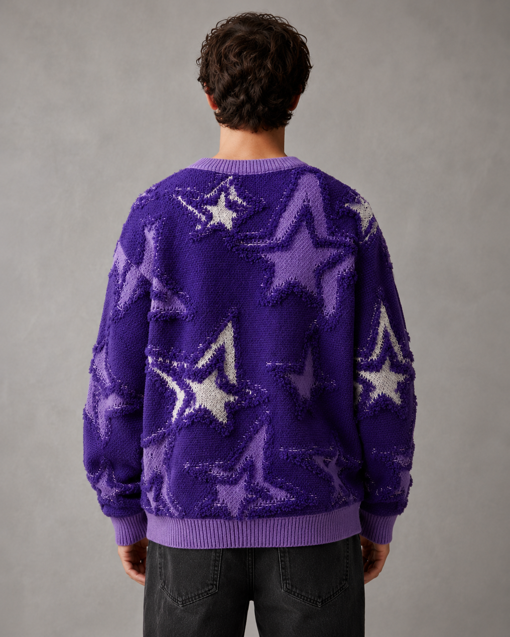 Dashiell | Textured Star Motif Knit Sweater