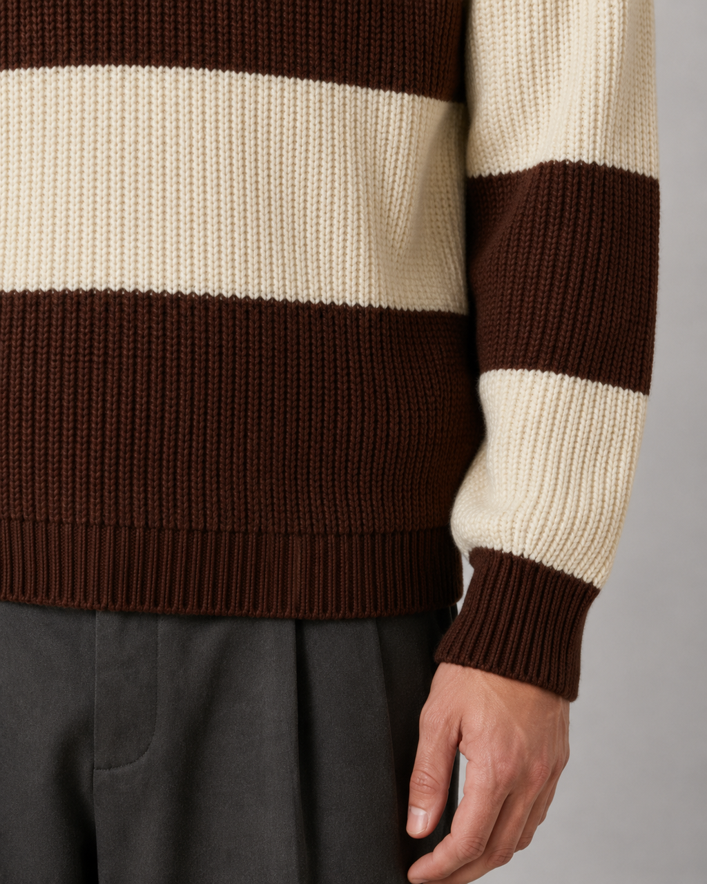 Jarrett | Striped Button Collar Polo Sweater