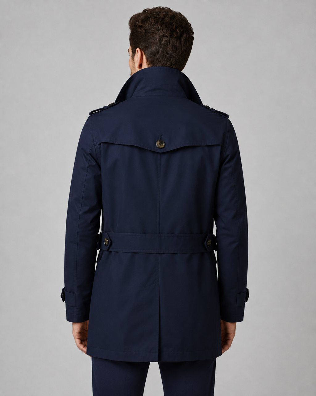 Griffin | Button Front Trench Coat with Epaulettes