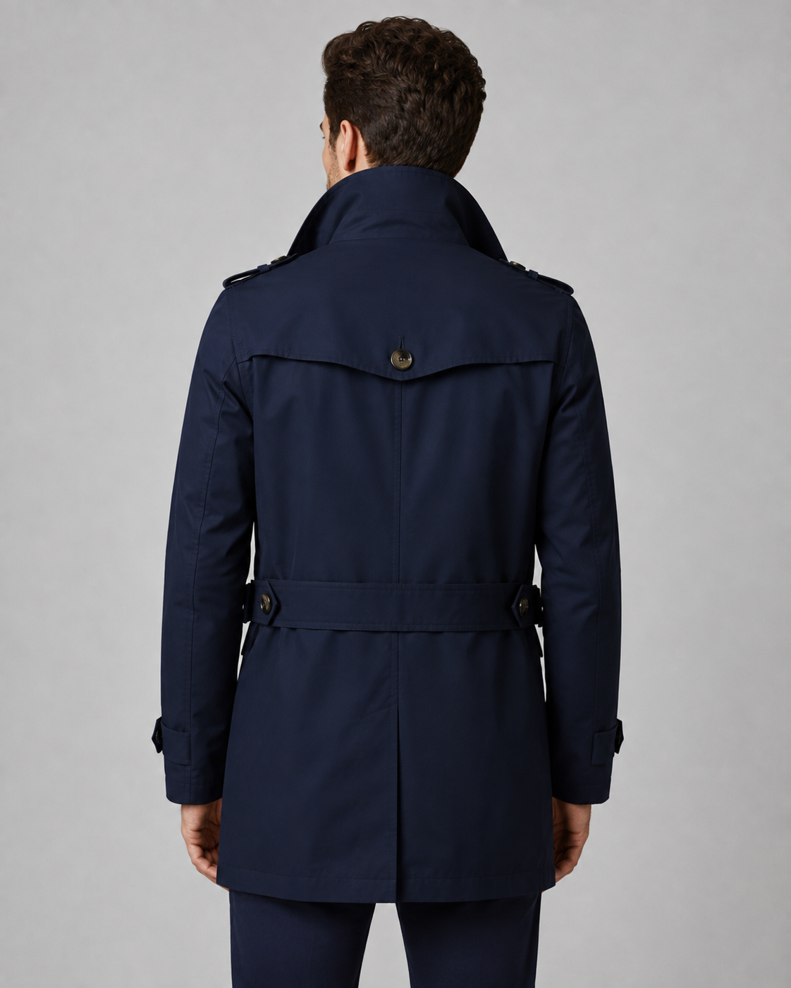 Griffin | Button Front Trench Coat with Epaulettes