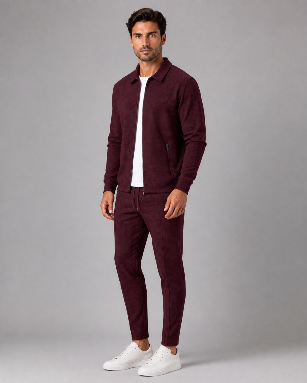 Quillon | Waffle Textured Tracksuit Set