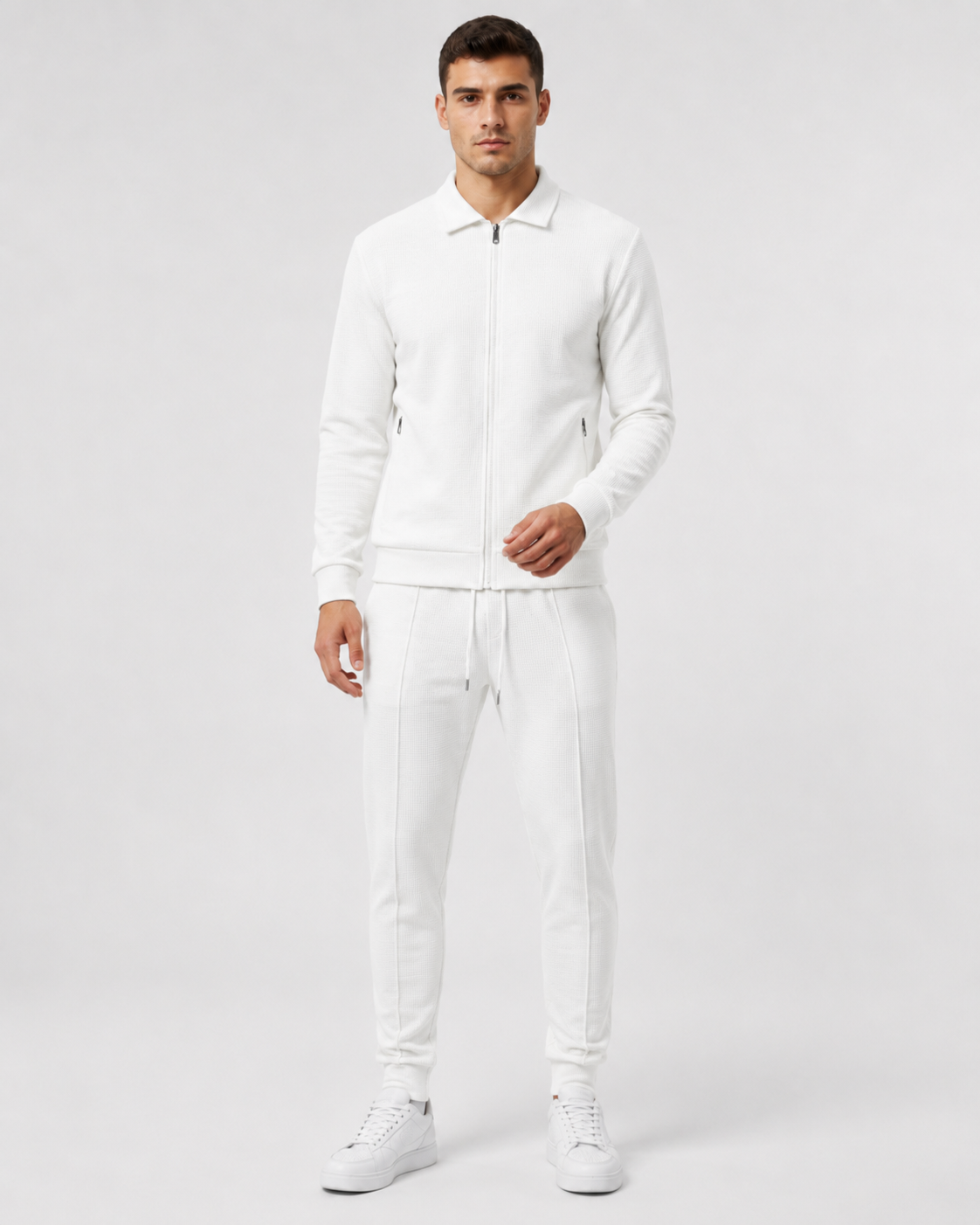 Roderick | Waffle Textured Zip Tracksuit Set