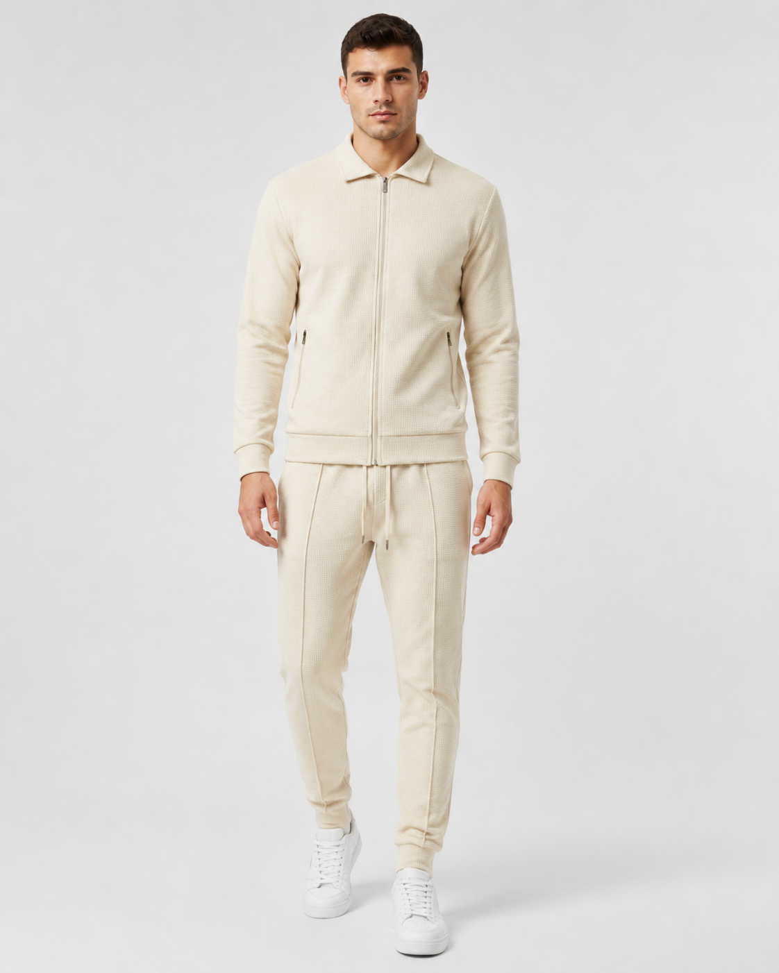 Roderick | Waffle Textured Zip Tracksuit Set