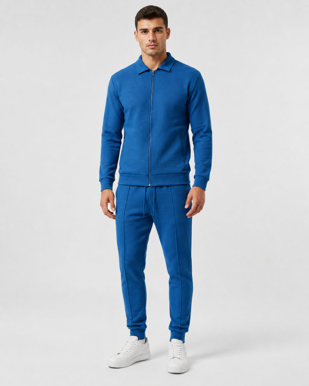 Roderick | Waffle Textured Zip Tracksuit Set