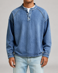 Peregrine | Washed Henley Sweatshirt