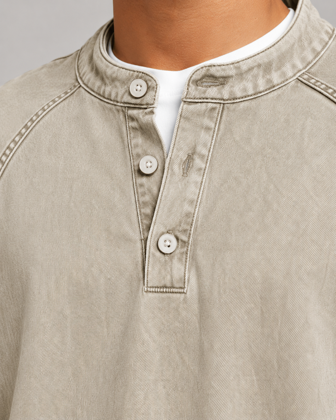 Peregrine | Washed Henley Sweatshirt