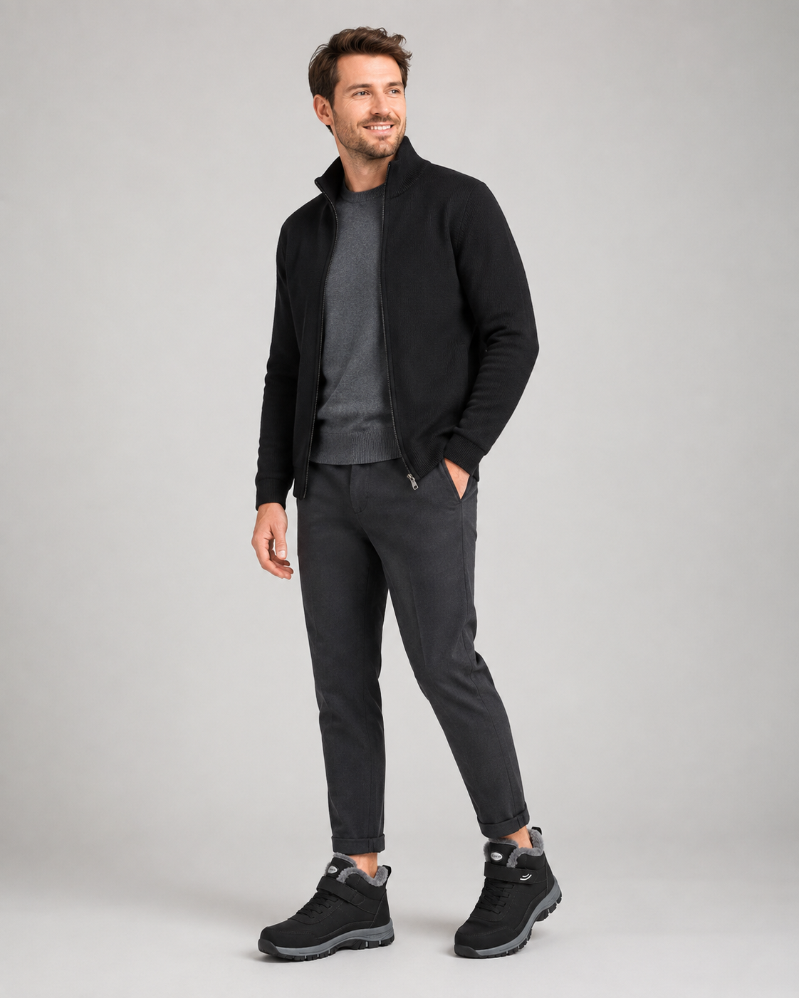 Jasper | Lace-Up Winter Ankle Boots with Lug Sole