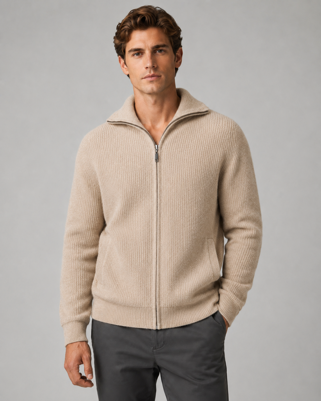 Phineas | Wool Quarter-Zip Mock Neck Sweater