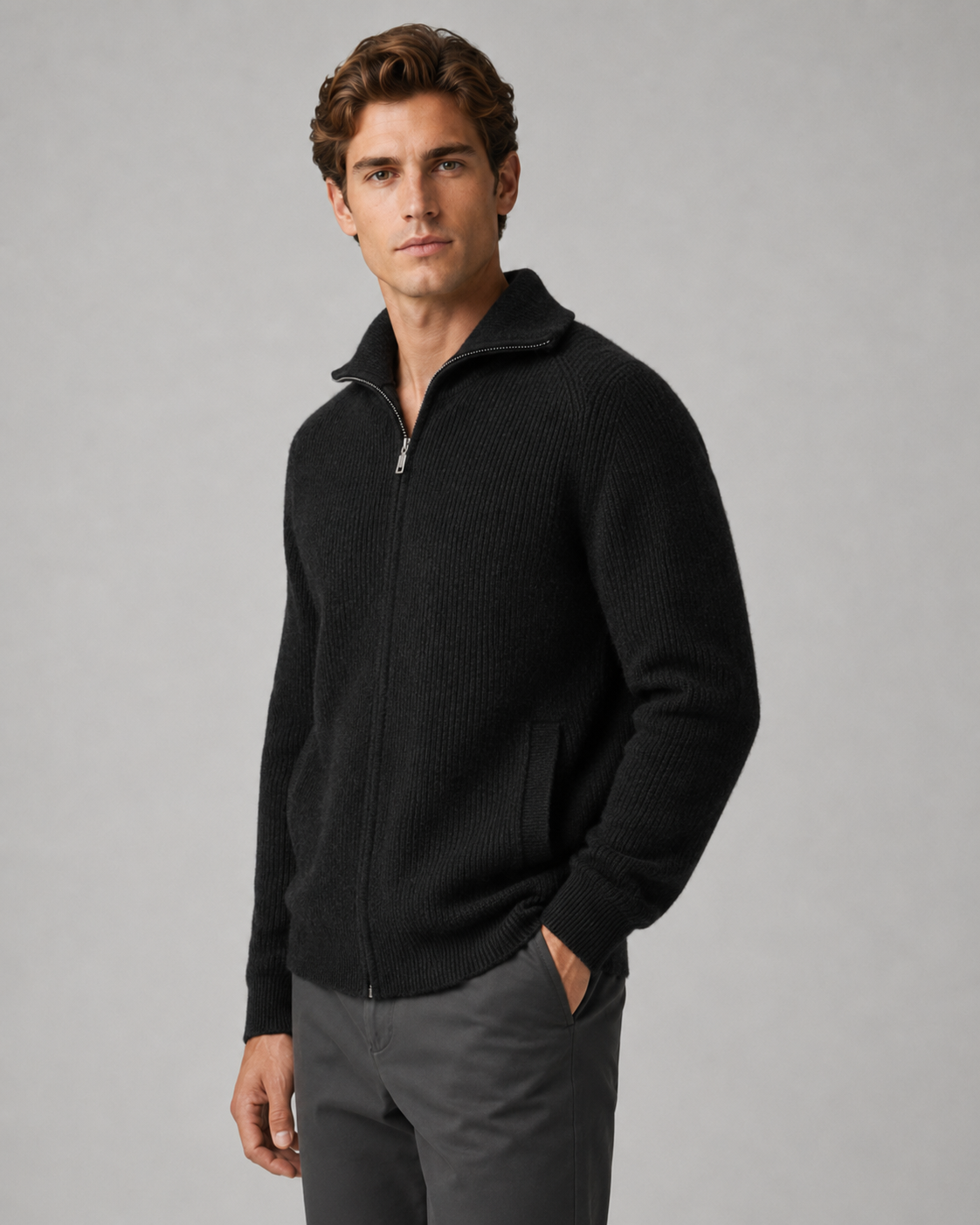 Phineas | Wool Quarter-Zip Mock Neck Sweater