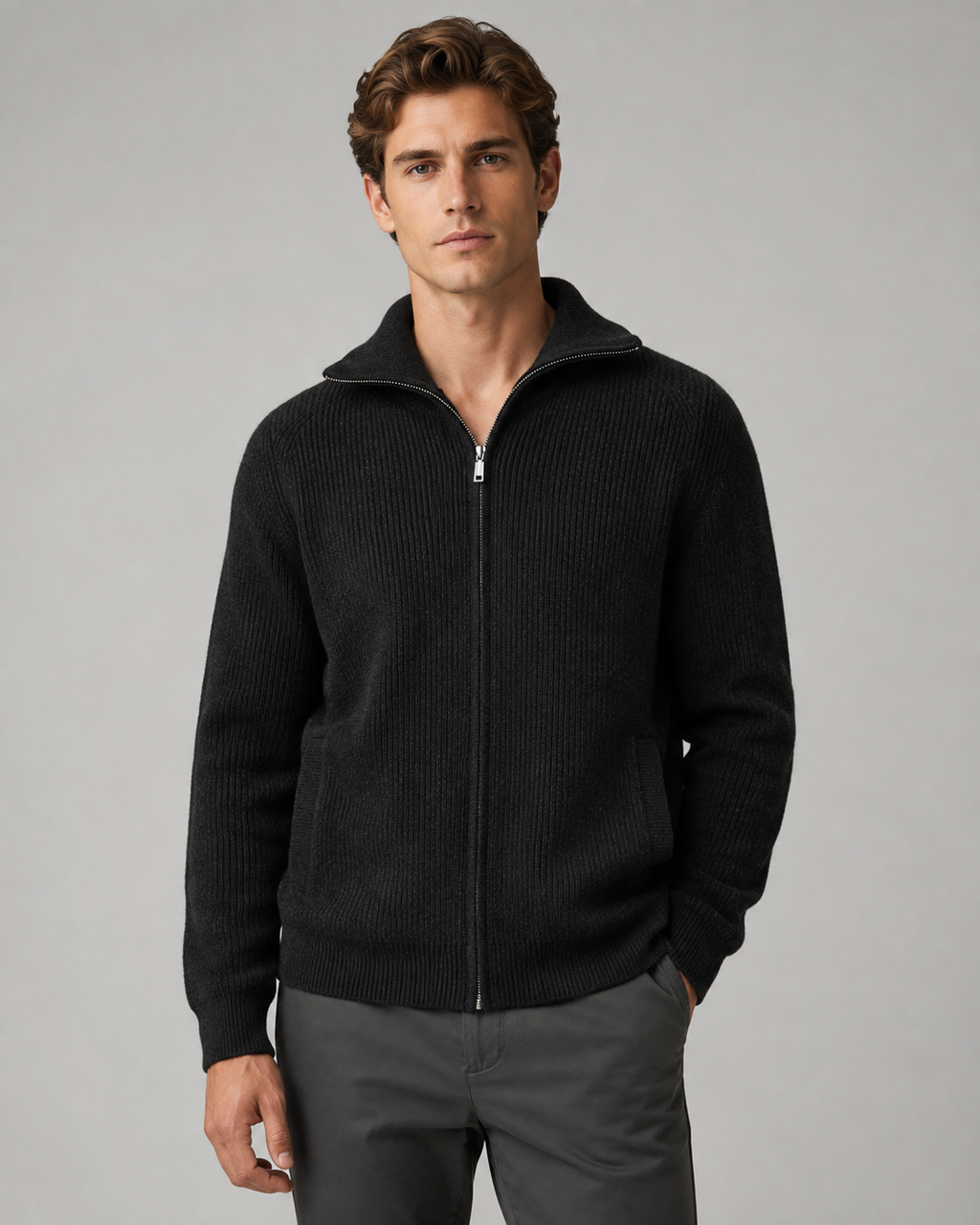 Phineas | Wool Quarter-Zip Mock Neck Sweater