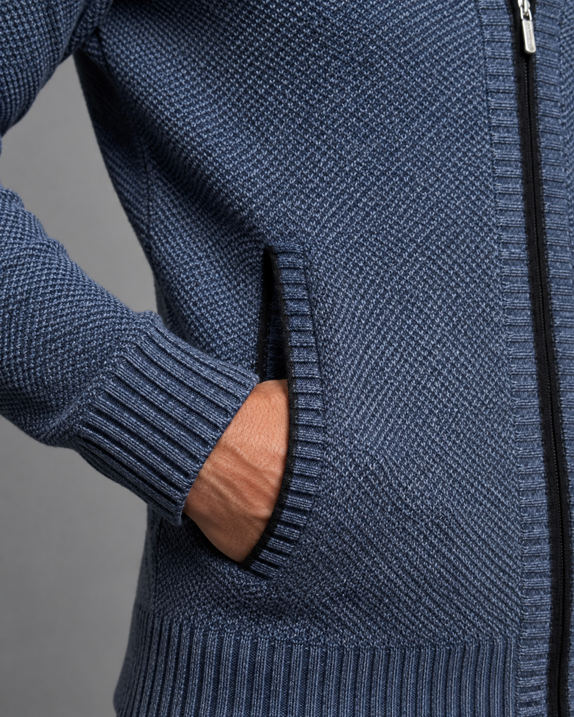 Kingsley | Zip-Up Funnel Neck Knit Sweater