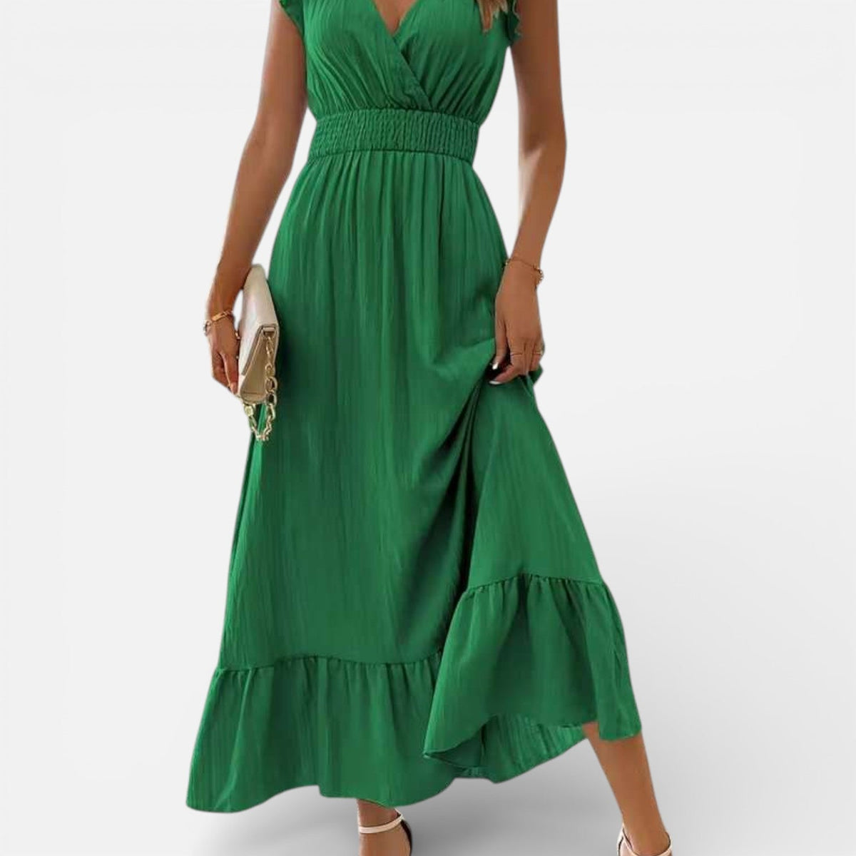 Vera | Wrap Silhouette Sleeveless Maxi Dress