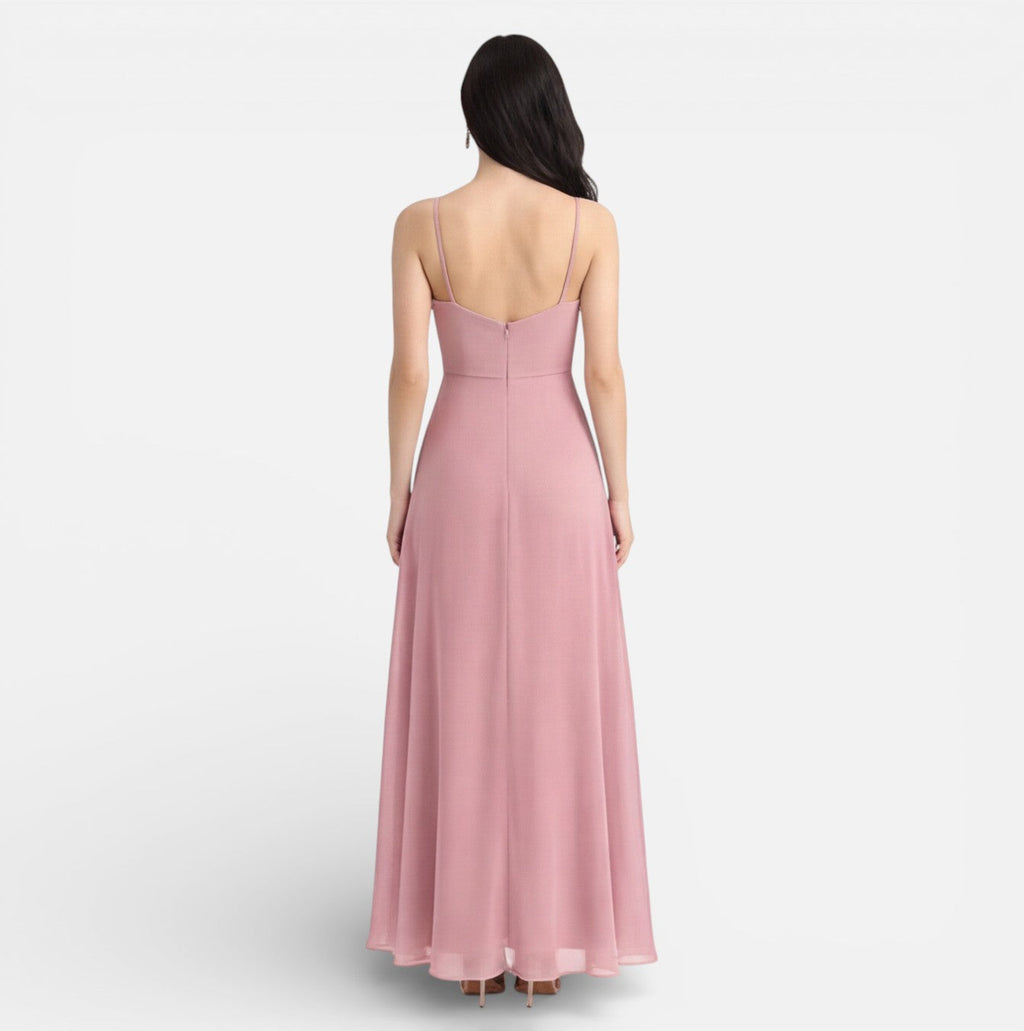 Emmeline | Chiffon Cowl Neck High-Low Dress