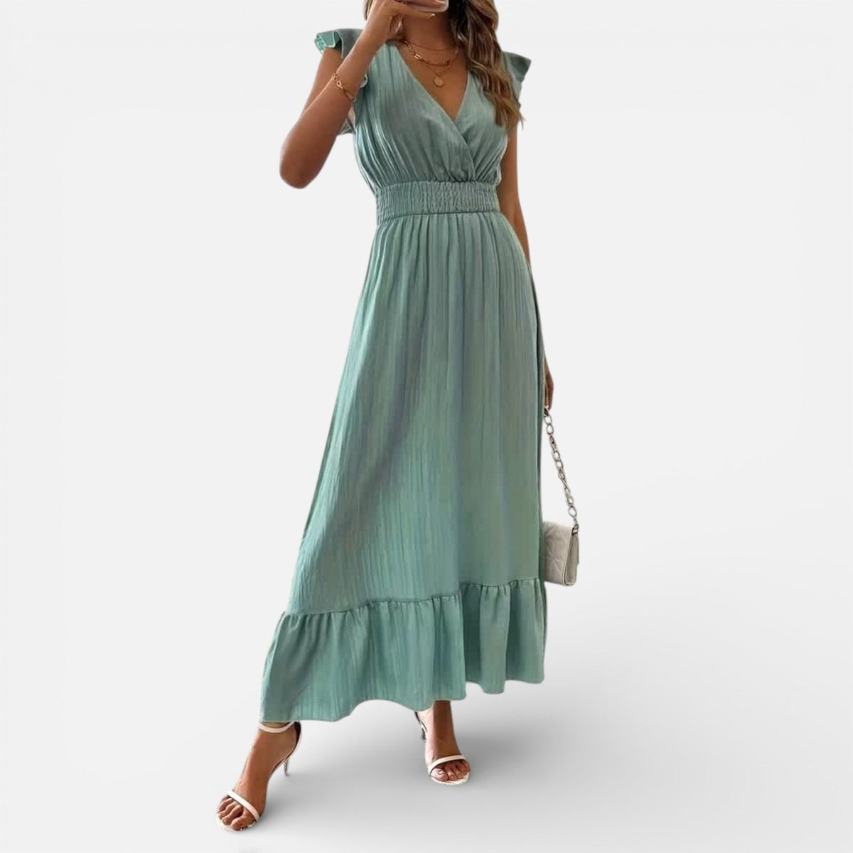 Vera | Wrap Silhouette Sleeveless Maxi Dress