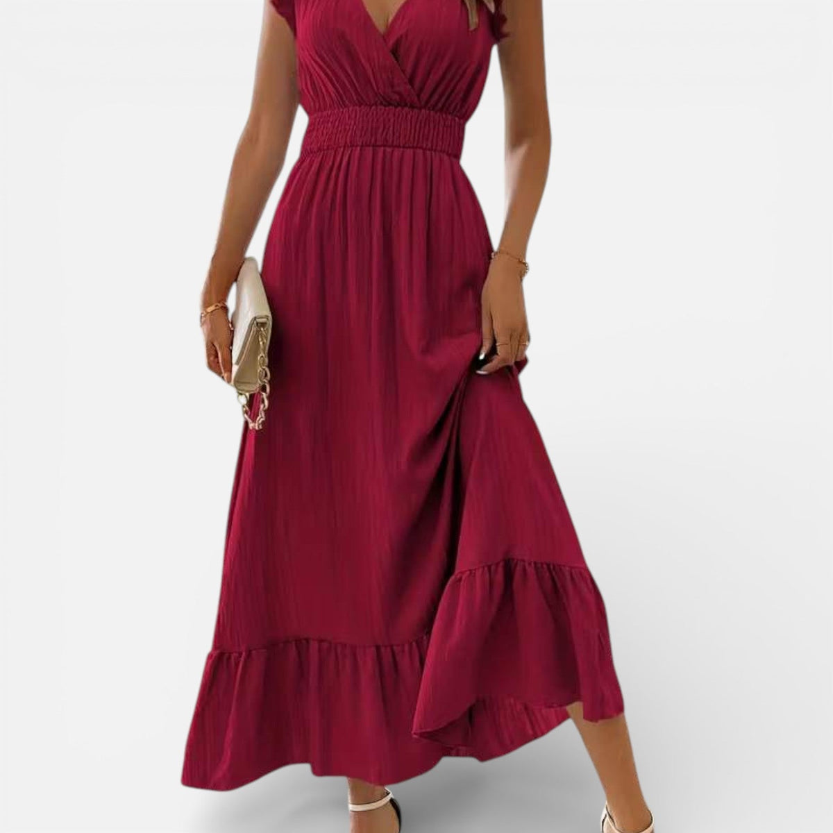 Vera | Wrap Silhouette Sleeveless Maxi Dress